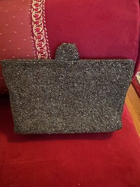 Vintage, Sparkling Black Beaded Evening Clutch